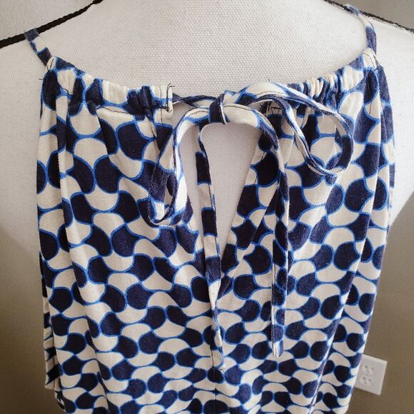 Ava & Viv Dress Women's Size 2X Blue White Geometric Halter Neck Pockets New - Picture 7 of 14